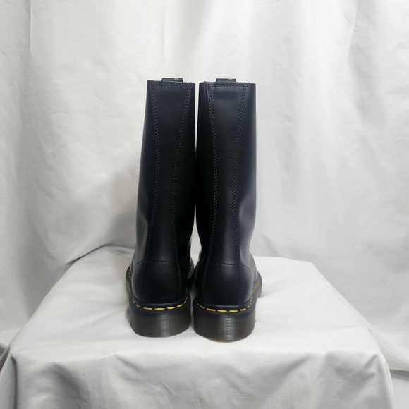 Dr Martens 1914 Smooth Leather Black Tall 14 Hole Boots Men's 7 Women's 8 - Picture 4 of 10